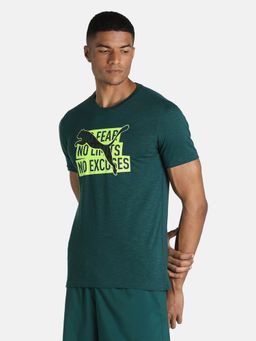 Puma - Performance Slogan Cat Men Green T-shirt