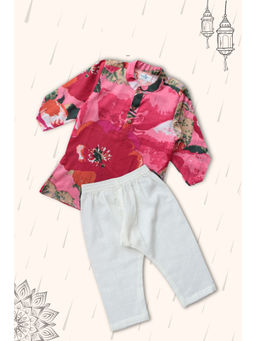 Peekaaboo Kids - Boys Pink Saavan Pure Cotton Ethnic Kurta & Pyjama