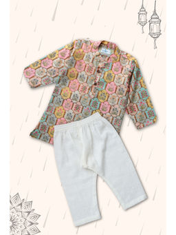 Peekaaboo Kids - Boys Multi-Color Saavan Pure Cotton Ethnic Kurta & Pyjama