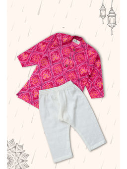 Peekaaboo Kids - Boys Pink Saavan Pure Cotton Ethnic Kurta & Pyjama