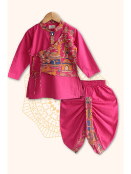 Peekaaboo Kids - Boys Pink Radhe Ethnic Kurta & Dhoti
