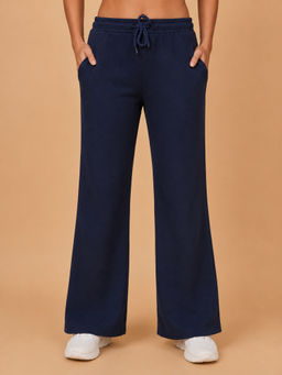 TeenTrums - Girls Navy Blue Melange Bootcut Leg Trackpant