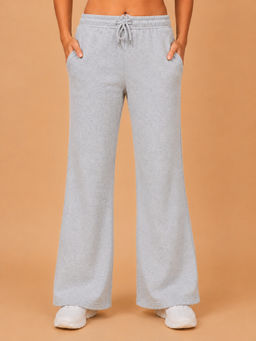 TeenTrums - Girls Grey Melange Bootcut Leg Trackpant