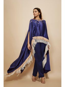 Masumi Mewawalla - Blue Embroidered Kaftan with Pant (Set of 2)