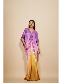 Masumi Mewawalla - Lavender Ombre Embroidered Kaftan Dress