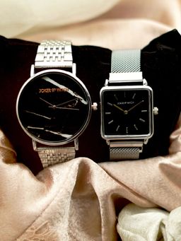 Joker and Witch - Black Stainless Steel Watch (Pack of 2) - JWCW72