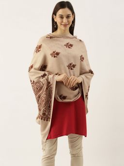 Pashmoda - Women Beige Aari Embroidery Stole