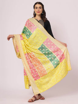 Moda Chales - Lemon Pastel Colours Embroidery Phulkari Dupatta