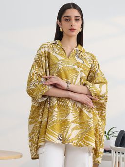 Libas - Mustard Cotton Three Fourth Sleeves Tunic