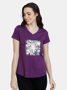 Zivame - Looney Tunes - Dualistic Knit Cotton Top -Imperial Purple