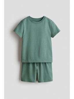 H&M - Boys Green 2-Piece T-Shirt And Shorts Set