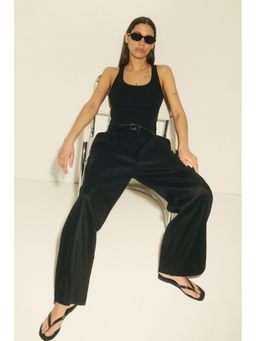 H&M - Women Black Cooling Slim Fit Ribbed Vest Top