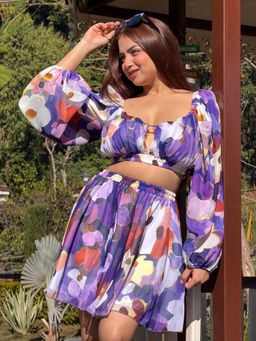 Tandul - Women Stunning Floral Printed Skirt Set