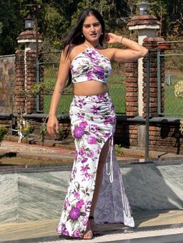 Tandul - Women Floral Printed Skirt Set