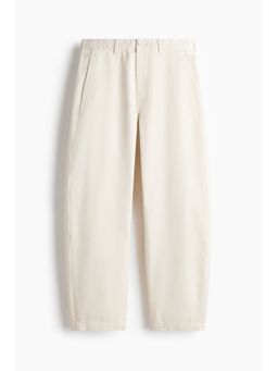 H&M - Men White Relaxed Fit Barrel Chinos