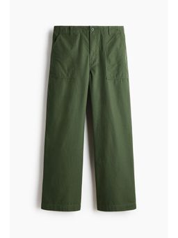 H&M - Men Green Relaxed Fit Twill Trousers