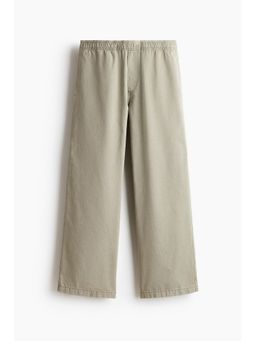 H&M - Men Green Loose Fit Cotton Canvas Trousers