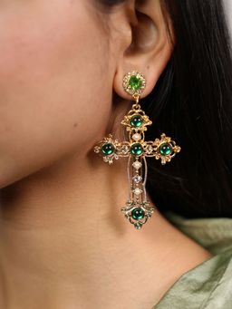 Theater - Green Blemished Souls Drop Earrings