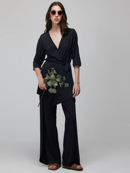 Cava Athleisure - Black Ease Wrap Top