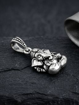 TOUCH925 - Pure 925 Silver Seated Ganesha Unisex Pendant