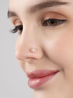 TOUCH925 - Pure 925 Silver Gleaming Eye Nose Pin for Women