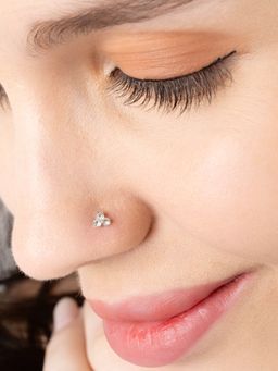 TOUCH925 - Pure 925 Silver Tri Cluster Nose Pin for Women