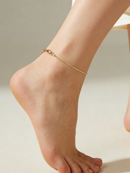 TOUCH925 - Pure 925 Silver Sleek Snake Chain Anklet for Women