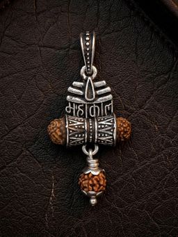 TOUCH925 - Pure 925 Silver Mahakal Rudraksha Pendant for Men