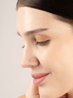 TOUCH925 - Pure 925 Silver Dome Glow Nose Pin for Women
