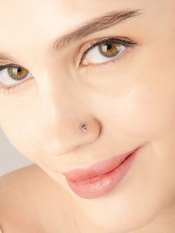 TOUCH925 - Pure 925 Silver Tiny Steps Oxidised Nose Pin for Women
