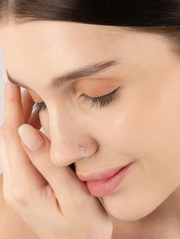 TOUCH925 - Pure 925 Silver Square Dot Nose Pin for Women