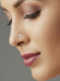 TOUCH925 - Pure 925 Silver Diamond Cluster Silver Nose Pin for Women
