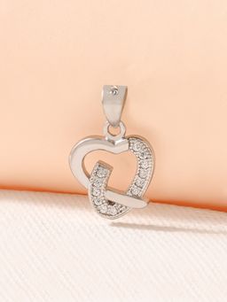 TOUCH925 - Pure 925 Silver Soft Wrap Heart Silver Pendant for Women