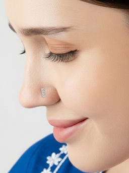 TOUCH925 - Pure 925 Silver Linear Gleam Silver Nose Pin for Women