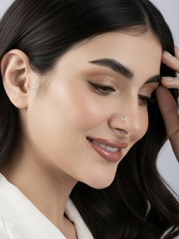 TOUCH925 - Pure 925 Silver Crest Cluster Silver Nose Pin for Women