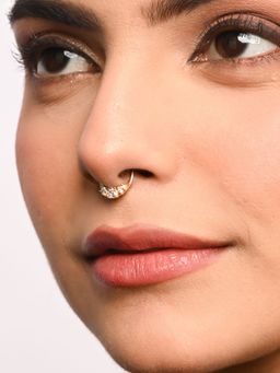 TOUCH925 - Pure 925 Silver Minimal Cz Arc Septum Nose Ring for Women