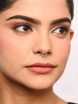 TOUCH925 - Pure 925 Silver Chevron Cz Septum Nose Ring for Women