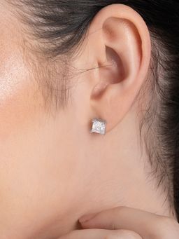 TOUCH925 - Pure 925 Silver Single Stone Stud for Women