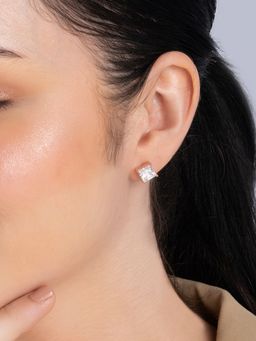 TOUCH925 - Pure 925 Silver Single Stone Stud for Women
