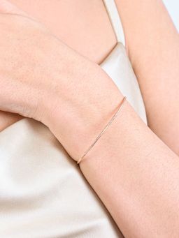 TOUCH925 - Pure 925 Silver Sleek Serpent Rose Bracelet for Women