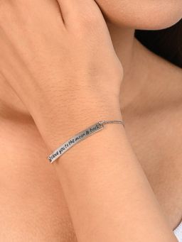 TOUCH925 - Pure 925 Silver Love You To The Moon and Back Silver Bracelet for Women