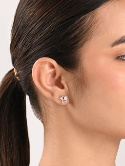 TOUCH925 - Pure 925 Silver Mini Trunk Sparkle Earring for Women