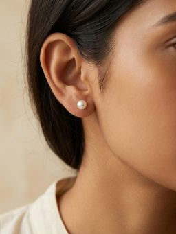 TOUCH925 - Pure 925 Silver Classic Freshwater Pearl Silver Studs for Women