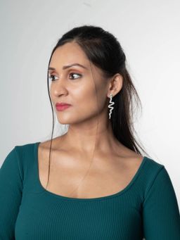 White Lies - Snake Earrings - Silver