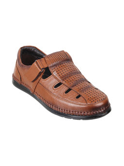 Metro - Comfortable Men Leather Tan Sandals
