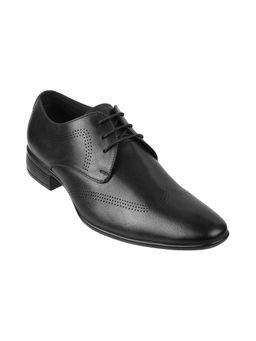 Metro - Men Leather Black Lace Up Brogues