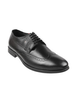 Metro - Men Leather Black Lace-Up Brogues