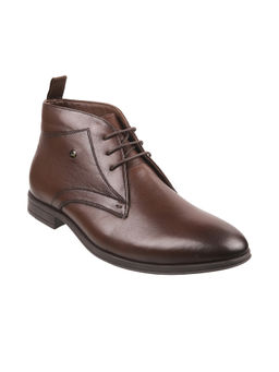 Metro - Men Synthetic Brown Solid Chukka Boots