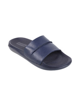Mochi - Men Synthetic Blue Textured Sliders