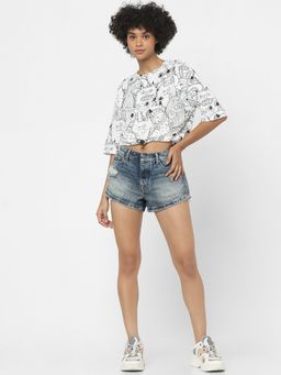 ONLY - Women Printed White T-Shirt (Set of 5)